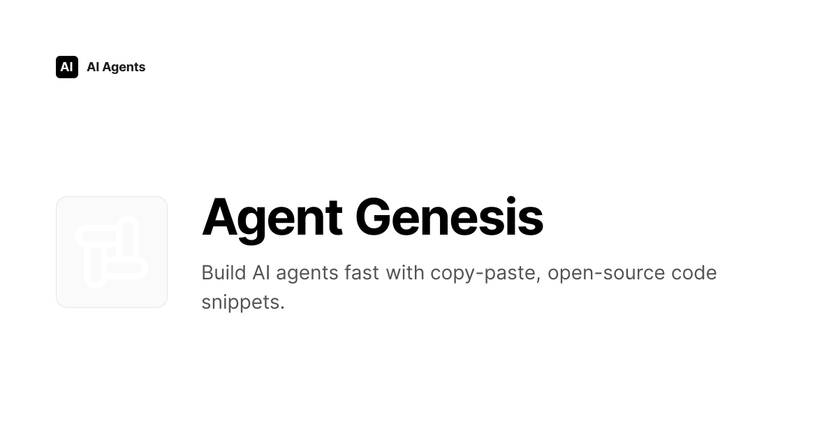 Agent Genesis Review 2026 | AI Infrastructure & MLOps Tool - Pricing ...