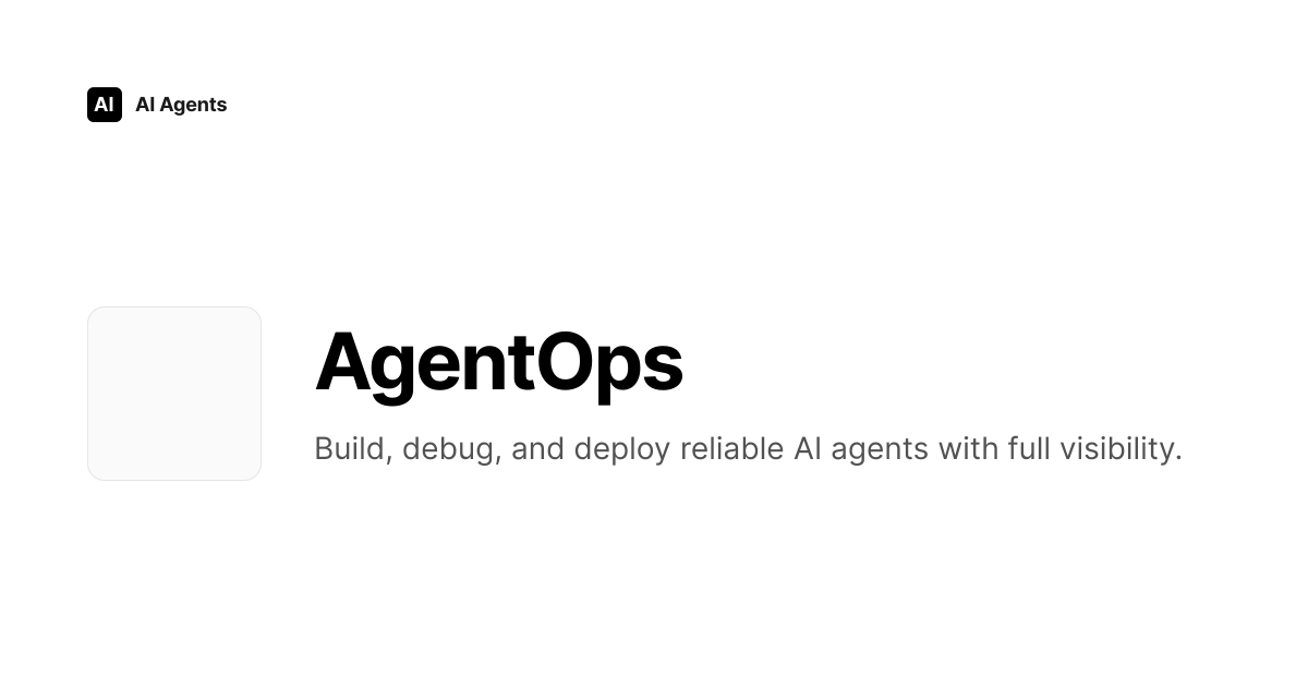 AgentOps Review 2026 | AI Infrastructure & MLOps Tool - Pricing & Features