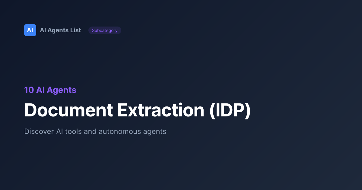 Document Extraction (IDP) AI Tools | Best Data Engineering & Extraction ...