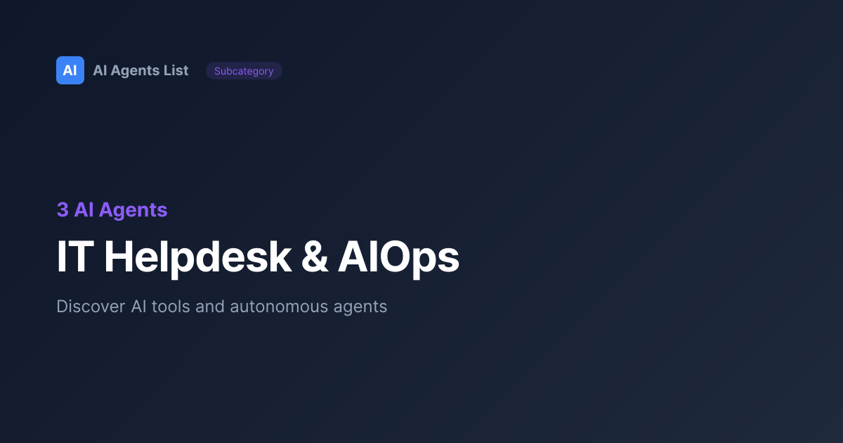 IT Helpdesk & AIOps AI Tools | Best IT Operations & Cybersecurity ...