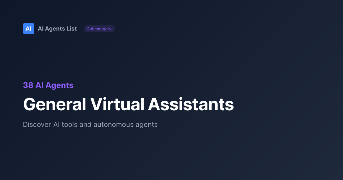 General Virtual Assistants AI Tools | Best Personal Productivity ...