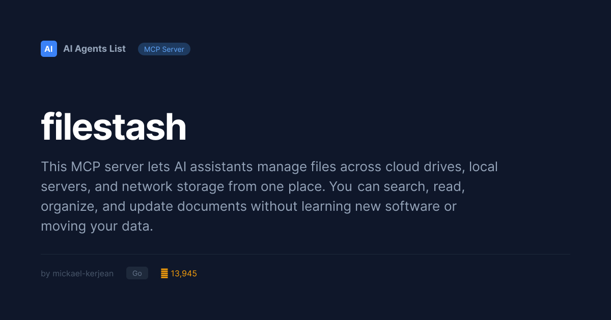 filestash MCP Server | File Systems - Go