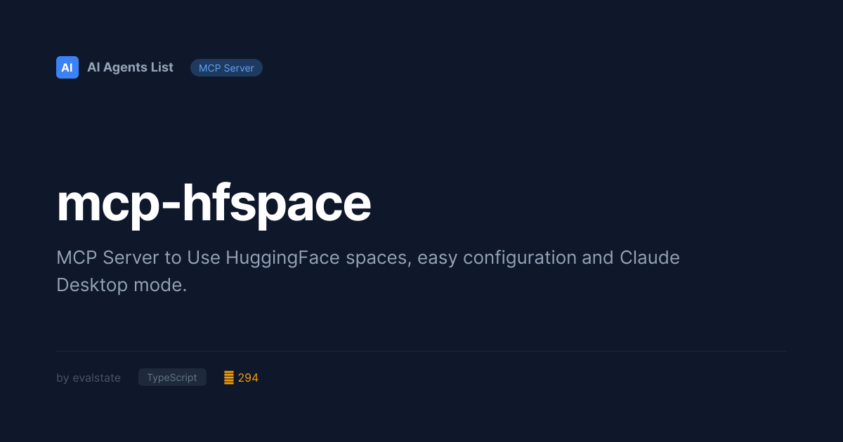 mcp-hfspace MCP Server | Version Control - TypeScript