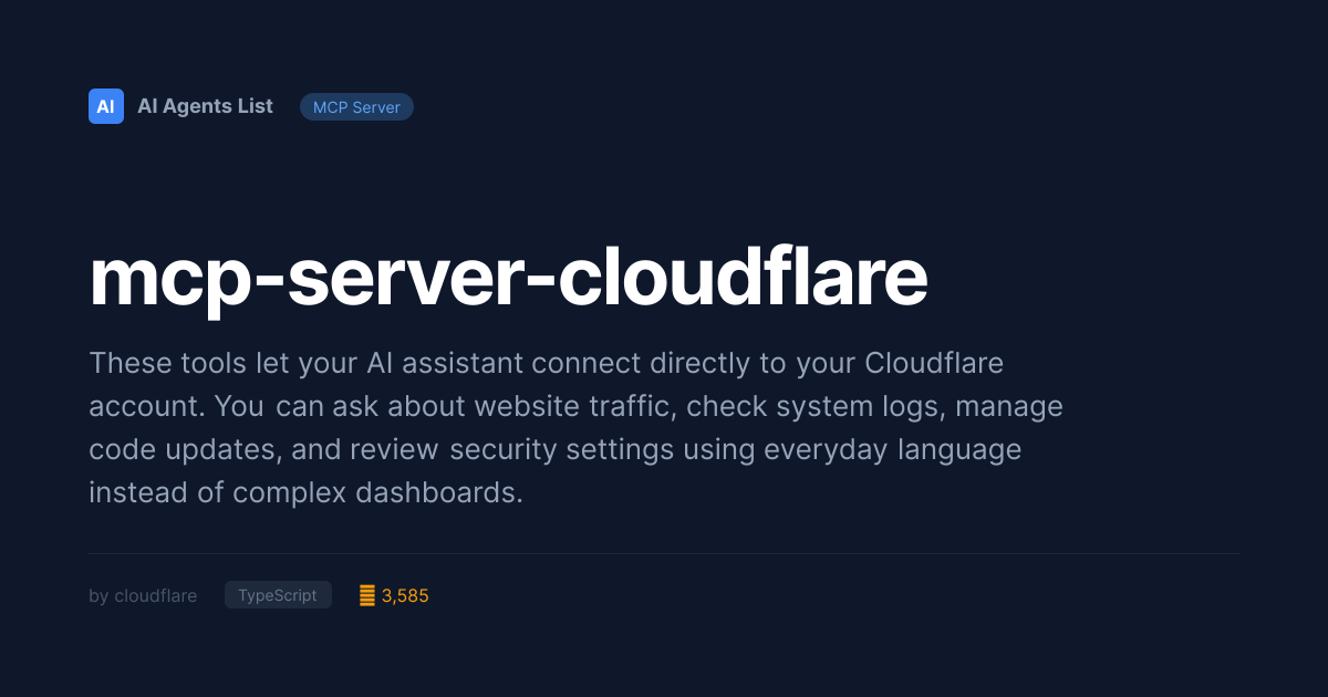 mcp-server-cloudflare MCP Server | Browser Automation - TypeScript