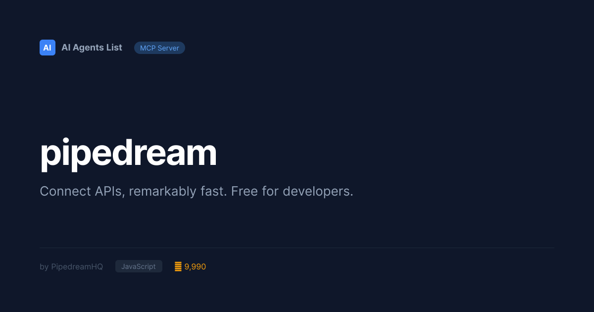 pipedream MCP Server | Aggregators - JavaScript