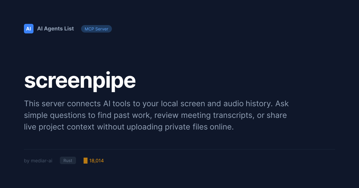screenpipe MCP Server | Version Control - Rust